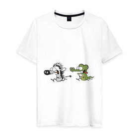 Мужская футболка хлопок с принтом Зебда-зебда-няма в Санкт-Петербурге, 100% хлопок | прямой крой, круглый вырез горловины, длина до линии бедер, слегка спущенное плечо. | зебда | зебра