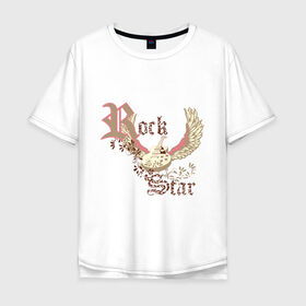 Мужская футболка хлопок Oversize с принтом RockStar(2) в Санкт-Петербурге, 100% хлопок | свободный крой, круглый ворот, “спинка” длиннее передней части | 