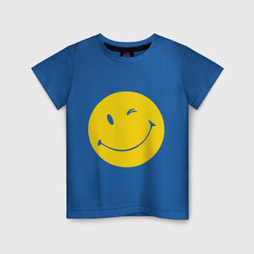 Детская футболка хлопок с принтом Smiles в Санкт-Петербурге, 100% хлопок | круглый вырез горловины, полуприлегающий силуэт, длина до линии бедер | smiles | подмигивающий смайлик | смайл | смайлик | улыбающейся смайлик | улыбка
