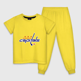 Детская пижама хлопок с принтом Washington Capitals в Санкт-Петербурге, 100% хлопок |  брюки и футболка прямого кроя, без карманов, на брюках мягкая резинка на поясе и по низу штанин
 | washington capitals | вашингтон капиталс | лига | нхл | хокей | хоккей