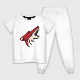 Детская пижама хлопок с принтом Phoenix Coyotes в Санкт-Петербурге, 100% хлопок |  брюки и футболка прямого кроя, без карманов, на брюках мягкая резинка на поясе и по низу штанин
 | nhl | phoenix coyotes | нхл | хоккей | хоккейная лига