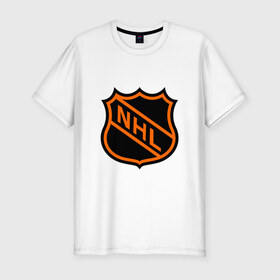 Мужская футболка премиум с принтом NHL в Санкт-Петербурге, 92% хлопок, 8% лайкра | приталенный силуэт, круглый вырез ворота, длина до линии бедра, короткий рукав | национальная хоккейная лига | нхл