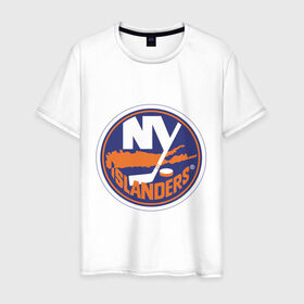 Мужская футболка хлопок с принтом New York Islanders в Санкт-Петербурге, 100% хлопок | прямой крой, круглый вырез горловины, длина до линии бедер, слегка спущенное плечо. | Тематика изображения на принте: new york islanders | nhl | нхл | нью йорк айлендс | нью йорк хоккей | хоккей | хоккейная лига