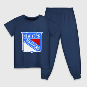 Детская пижама хлопок с принтом New York Rangers в Санкт-Петербурге, 100% хлопок |  брюки и футболка прямого кроя, без карманов, на брюках мягкая резинка на поясе и по низу штанин
 | new york rangers | nhl | национальная хоккейная лига | нью йорк рейнджерс | хоккей | хоккейная лига