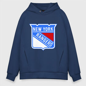 Мужское худи Oversize хлопок с принтом New York Rangers в Санкт-Петербурге, френч-терри — 70% хлопок, 30% полиэстер. Мягкий теплый начес внутри —100% хлопок | боковые карманы, эластичные манжеты и нижняя кромка, капюшон на магнитной кнопке | new york rangers | nhl | национальная хоккейная лига | нью йорк рейнджерс | хоккей | хоккейная лига
