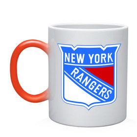 Кружка хамелеон с принтом New York Rangers в Санкт-Петербурге, керамика | меняет цвет при нагревании, емкость 330 мл | new york rangers | nhl | национальная хоккейная лига | нью йорк рейнджерс | хоккей | хоккейная лига