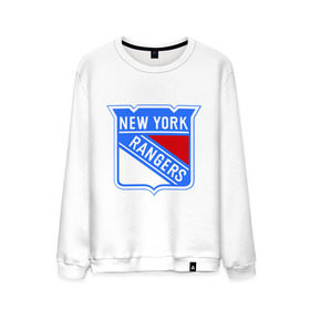 Мужской свитшот хлопок с принтом New York Rangers в Санкт-Петербурге, 100% хлопок |  | new york rangers | nhl | национальная хоккейная лига | нью йорк рейнджерс | хоккей | хоккейная лига