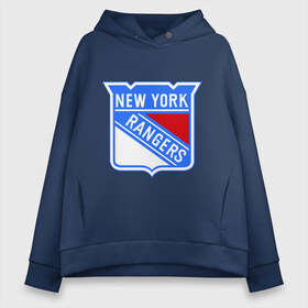 Женское худи Oversize хлопок с принтом New York Rangers в Санкт-Петербурге, френч-терри — 70% хлопок, 30% полиэстер. Мягкий теплый начес внутри —100% хлопок | боковые карманы, эластичные манжеты и нижняя кромка, капюшон на магнитной кнопке | new york rangers | nhl | национальная хоккейная лига | нью йорк рейнджерс | хоккей | хоккейная лига