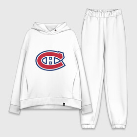 Женский костюм хлопок Oversize с принтом Montreal Canadiens в Санкт-Петербурге,  |  | montreal canadiens | канадская хоккейная лига | монтреал | нхл | хокей | хоккей