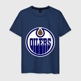 Мужская футболка хлопок с принтом Edmonton Oilers в Санкт-Петербурге, 100% хлопок | прямой крой, круглый вырез горловины, длина до линии бедер, слегка спущенное плечо. | edmonton oilers | nhl | нхл | хокей | хоккей | эдмонтон ойлерс
