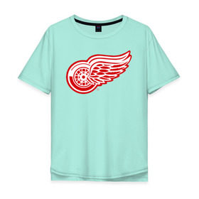 Мужская футболка хлопок Oversize с принтом Detroit Red Wings в Санкт-Петербурге, 100% хлопок | свободный крой, круглый ворот, “спинка” длиннее передней части | hockey | nhl | лига | нхл | хокей | хоккей | хоккейная лига