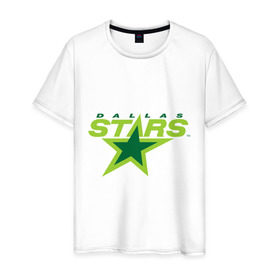 Мужская футболка хлопок с принтом Dallas Stars в Санкт-Петербурге, 100% хлопок | прямой крой, круглый вырез горловины, длина до линии бедер, слегка спущенное плечо. | dallas stars | nhl | даллас старс | нхл | хоккей | хоккейная лига