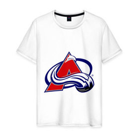 Мужская футболка хлопок с принтом Colorado Avelanche в Санкт-Петербурге, 100% хлопок | прямой крой, круглый вырез горловины, длина до линии бедер, слегка спущенное плечо. | colorado avelanche | hockey | nhl | коларадо | национальная лига | нхл | хокей | хоккей
