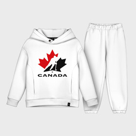 Детский костюм хлопок Oversize с принтом Canada в Санкт-Петербурге,  |  | canada | hockey | nhl | канада | лига | нхл | хокей | хокейнаялига | хоккей | хоккейная лига