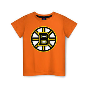 Детская футболка хлопок с принтом Boston Bruins в Санкт-Петербурге, 100% хлопок | круглый вырез горловины, полуприлегающий силуэт, длина до линии бедер | нхл | хоккейная лига