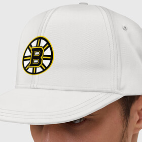 Кепка снепбек с прямым козырьком с принтом Boston Bruins в Санкт-Петербурге, хлопок 100% |  | нхл | хоккейная лига