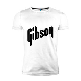 Мужская футболка премиум с принтом Gibson в Санкт-Петербурге, 92% хлопок, 8% лайкра | приталенный силуэт, круглый вырез ворота, длина до линии бедра, короткий рукав | gibson | metall | rock | метал | металл | рок