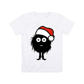 Детская футболка хлопок с принтом Рождественнский лохмач в Санкт-Петербурге, 100% хлопок | круглый вырез горловины, полуприлегающий силуэт, длина до линии бедер | 2012 | new year | нг | новый 2012 | новый год | рождественский | рождество