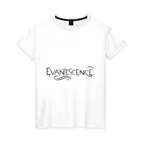 Женская футболка хлопок с принтом Evanescence в Санкт-Петербурге, 100% хлопок | прямой крой, круглый вырез горловины, длина до линии бедер, слегка спущенное плечо | evanescence | американский рок | метал | рок | эвенескин