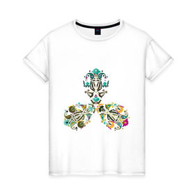 Женская футболка хлопок с принтом Good Flower в Санкт-Петербурге, 100% хлопок | прямой крой, круглый вырез горловины, длина до линии бедер, слегка спущенное плечо | good flower | орнамент | цветочный узор | цветы