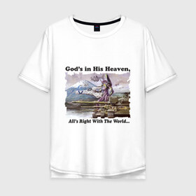 Мужская футболка хлопок Oversize с принтом Evangelion в Санкт-Петербурге, 100% хлопок | свободный крой, круглый ворот, “спинка” длиннее передней части | anime | evangelion | аниме | анимэ | евангелион