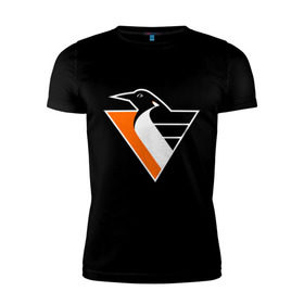 Мужская футболка премиум с принтом Pittsburgh Penguins в Санкт-Петербурге, 92% хлопок, 8% лайкра | приталенный силуэт, круглый вырез ворота, длина до линии бедра, короткий рукав | nhl | pittsburgh penguins | нхл | фк 	pittsburgh penguins | хоккейный клуб pittsburgh penguins