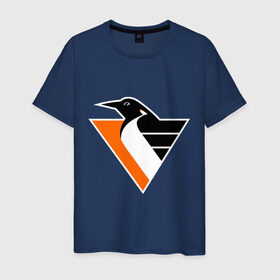 Мужская футболка хлопок с принтом Pittsburgh Penguins в Санкт-Петербурге, 100% хлопок | прямой крой, круглый вырез горловины, длина до линии бедер, слегка спущенное плечо. | Тематика изображения на принте: nhl | pittsburgh penguins | нхл | фк 	pittsburgh penguins | хоккейный клуб pittsburgh penguins