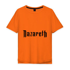 Мужская футболка хлопок Oversize с принтом Nazareth в Санкт-Петербурге, 100% хлопок | свободный крой, круглый ворот, “спинка” длиннее передней части | Тематика изображения на принте: rock | метал | металл | назарет | рок