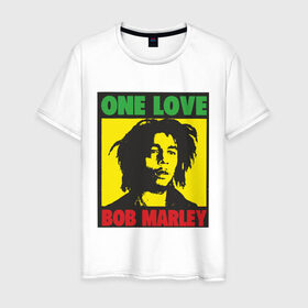 Мужская футболка хлопок с принтом Marley в Санкт-Петербурге, 100% хлопок | прямой крой, круглый вырез горловины, длина до линии бедер, слегка спущенное плечо. | bob marley | боб марли | регги | ямайка