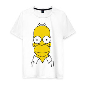 Мужская футболка хлопок с принтом Simpsons (11) в Санкт-Петербурге, 100% хлопок | прямой крой, круглый вырез горловины, длина до линии бедер, слегка спущенное плечо. | гомер