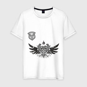 Мужская футболка хлопок с принтом Кельтский орнамент в Санкт-Петербурге, 100% хлопок | прямой крой, круглый вырез горловины, длина до линии бедер, слегка спущенное плечо. | кельты | крылья | трайбл