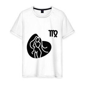 Мужская футболка хлопок с принтом Дева(6) в Санкт-Петербурге, 100% хлопок | прямой крой, круглый вырез горловины, длина до линии бедер, слегка спущенное плечо. | гороскоп | дева | знак зодиака | знаки зодиака