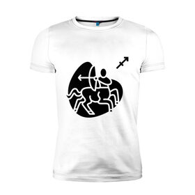 Мужская футболка премиум с принтом Стрелец(6) в Санкт-Петербурге, 92% хлопок, 8% лайкра | приталенный силуэт, круглый вырез ворота, длина до линии бедра, короткий рукав | 
