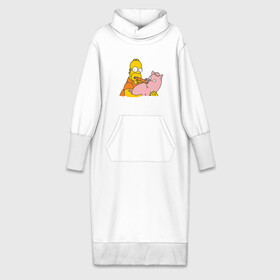 Платье удлиненное хлопок с принтом Гомер и свинья в Санкт-Петербурге,  |  | гомер