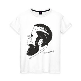 Женская футболка хлопок с принтом Портрет Зигмунда Фрейда в Санкт-Петербурге, 100% хлопок | прямой крой, круглый вырез горловины, длина до линии бедер, слегка спущенное плечо | зигмунд фрейд | знаменитость | знаменитые личности | психология