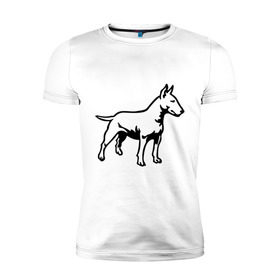 Мужская футболка премиум с принтом Бойцовская собака в Санкт-Петербурге, 92% хлопок, 8% лайкра | приталенный силуэт, круглый вырез ворота, длина до линии бедра, короткий рукав | бойцовская собака | домашние животные | животные | пес | песик | собака