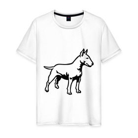 Мужская футболка хлопок с принтом Бойцовская собака в Санкт-Петербурге, 100% хлопок | прямой крой, круглый вырез горловины, длина до линии бедер, слегка спущенное плечо. | бойцовская собака | домашние животные | животные | пес | песик | собака