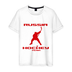 Мужская футболка хлопок с принтом Хоккей (13) в Санкт-Петербурге, 100% хлопок | прямой крой, круглый вырез горловины, длина до линии бедер, слегка спущенное плечо. | hockey | nhl | лига | нхл | россия | хокей | хоккей