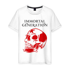Мужская футболка хлопок с принтом Immortal Generation в Санкт-Петербурге, 100% хлопок | прямой крой, круглый вырез горловины, длина до линии бедер, слегка спущенное плечо. | immortal generation