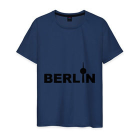Мужская футболка хлопок с принтом Берлин (2) в Санкт-Петербурге, 100% хлопок | прямой крой, круглый вырез горловины, длина до линии бедер, слегка спущенное плечо. | berlin | берлин | германия