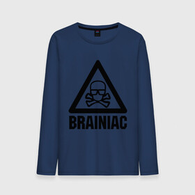 Мужской лонгслив хлопок с принтом Brainiac в Санкт-Петербурге, 100% хлопок |  | brainiac | брейниак | комиксы | мозг | череп
