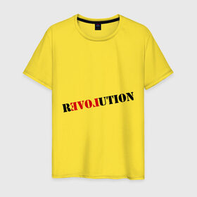 Мужская футболка хлопок с принтом Love revolution в Санкт-Петербурге, 100% хлопок | прямой крой, круглый вырез горловины, длина до линии бедер, слегка спущенное плечо. | любовь | отношения | переворот | революция | чувства