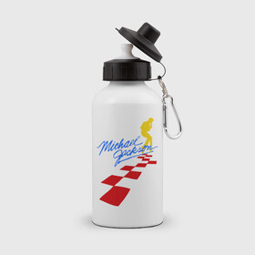 Бутылка спортивная с принтом Michael Jackson (11) в Санкт-Петербурге, металл | емкость — 500 мл, в комплекте две пластиковые крышки и карабин для крепления | майкл джексон