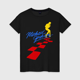 Женская футболка хлопок с принтом Michael Jackson (11) в Санкт-Петербурге, 100% хлопок | прямой крой, круглый вырез горловины, длина до линии бедер, слегка спущенное плечо | майкл джексон