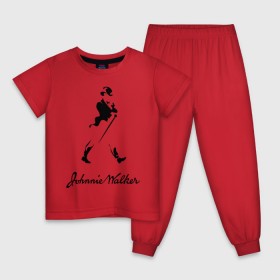 Детская пижама хлопок с принтом Johnnie Walker (2) в Санкт-Петербурге, 100% хлопок |  брюки и футболка прямого кроя, без карманов, на брюках мягкая резинка на поясе и по низу штанин
 | Тематика изображения на принте: johnnie walker | бар | бармен | виски | джонни уокер