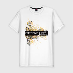 Мужская футболка премиум с принтом Extreme life ( trance music ) в Санкт-Петербурге, 92% хлопок, 8% лайкра | приталенный силуэт, круглый вырез ворота, длина до линии бедра, короткий рукав | club | extreme | life | music | trance | клуб | музыка | музыкальные стили | транс