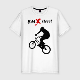 Мужская футболка премиум с принтом BMX street (2) в Санкт-Петербурге, 92% хлопок, 8% лайкра | приталенный силуэт, круглый вырез ворота, длина до линии бедра, короткий рукав | bmx | extreme | street | бмх | велик | велосипед | улица | уличная культура | экстрим