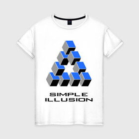 Женская футболка хлопок с принтом Simple illusion в Санкт-Петербурге, 100% хлопок | прямой крой, круглый вырез горловины, длина до линии бедер, слегка спущенное плечо | simple illusion | обман зрения | оптический обман | оптический эффект | простая иллюзия