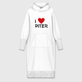 Платье удлиненное хлопок с принтом Я люблю Питер в Санкт-Петербурге,  |  | piter | город | города | место жительства | петербург | питер | санкт | сенкт петербург | я люблю