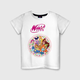 Детская футболка хлопок с принтом Winx club в Санкт-Петербурге, 100% хлопок | круглый вырез горловины, полуприлегающий силуэт, длина до линии бедер | winx | винкс | мультик | мультфильм